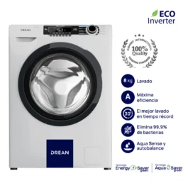 Lavarropas Drean EcoInverter 8 Kg 1400 RPM – LCFDR0814SB0