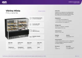 Vitrina Refrigerada Mixta Calor & Frío INR 1,4m NEGRA