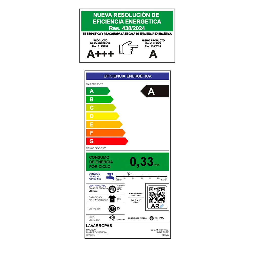 Lavarropas Smartlife Inverter 11.5kg - 1400rpm SL-WMI1151400G - Image 9
